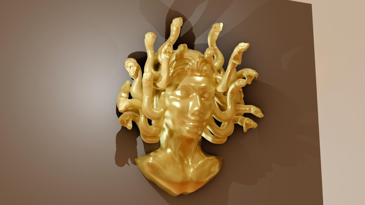 Medusa başı duvar dekoru