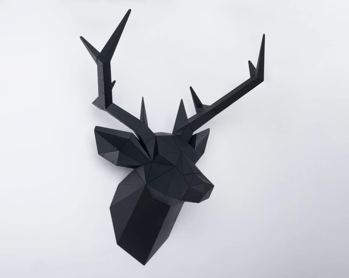 Geyik Başı 3D Metal Duvar Dekoru